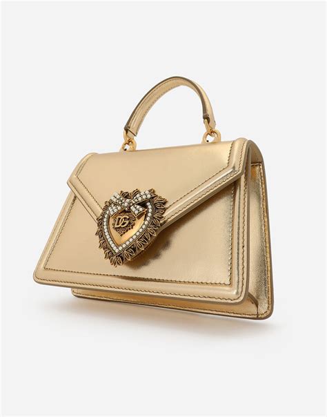 Small Devotion bag in nappa mordore leather in Gold for Women 